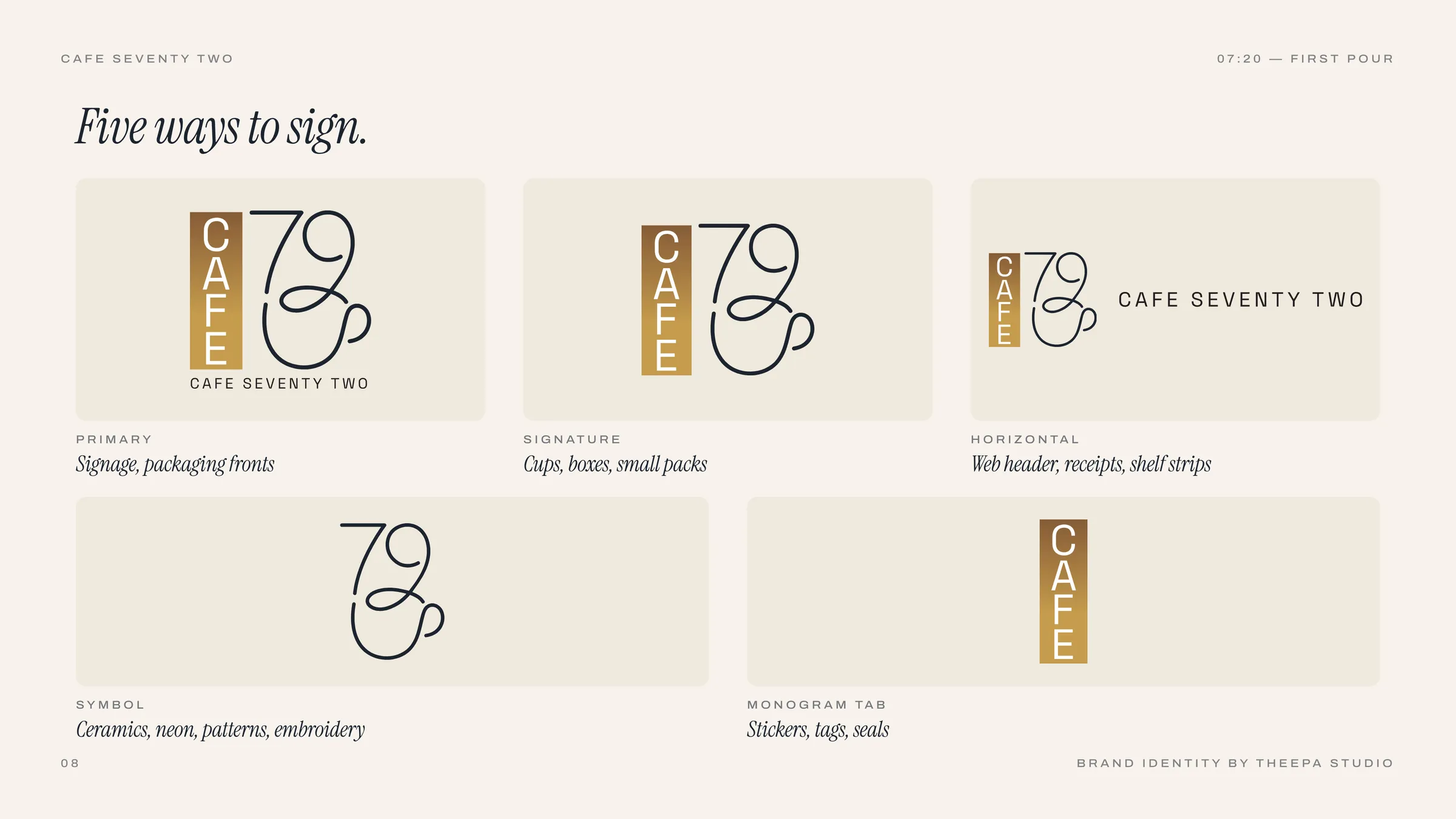 Five ways to sign: logo family