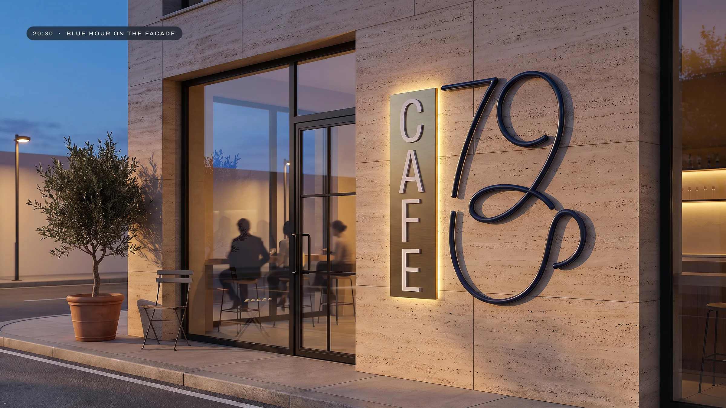 Facade at blue hour