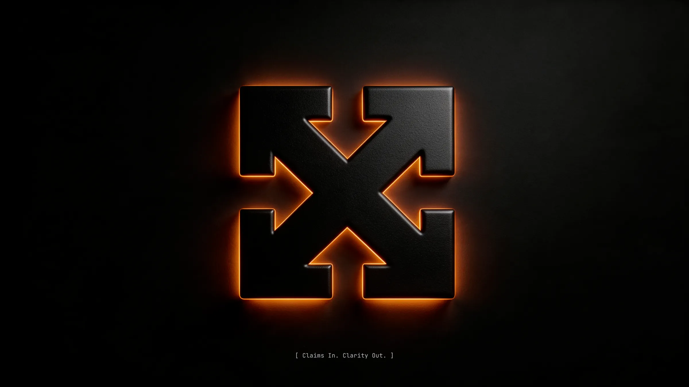 Dimensional mark lit in orange