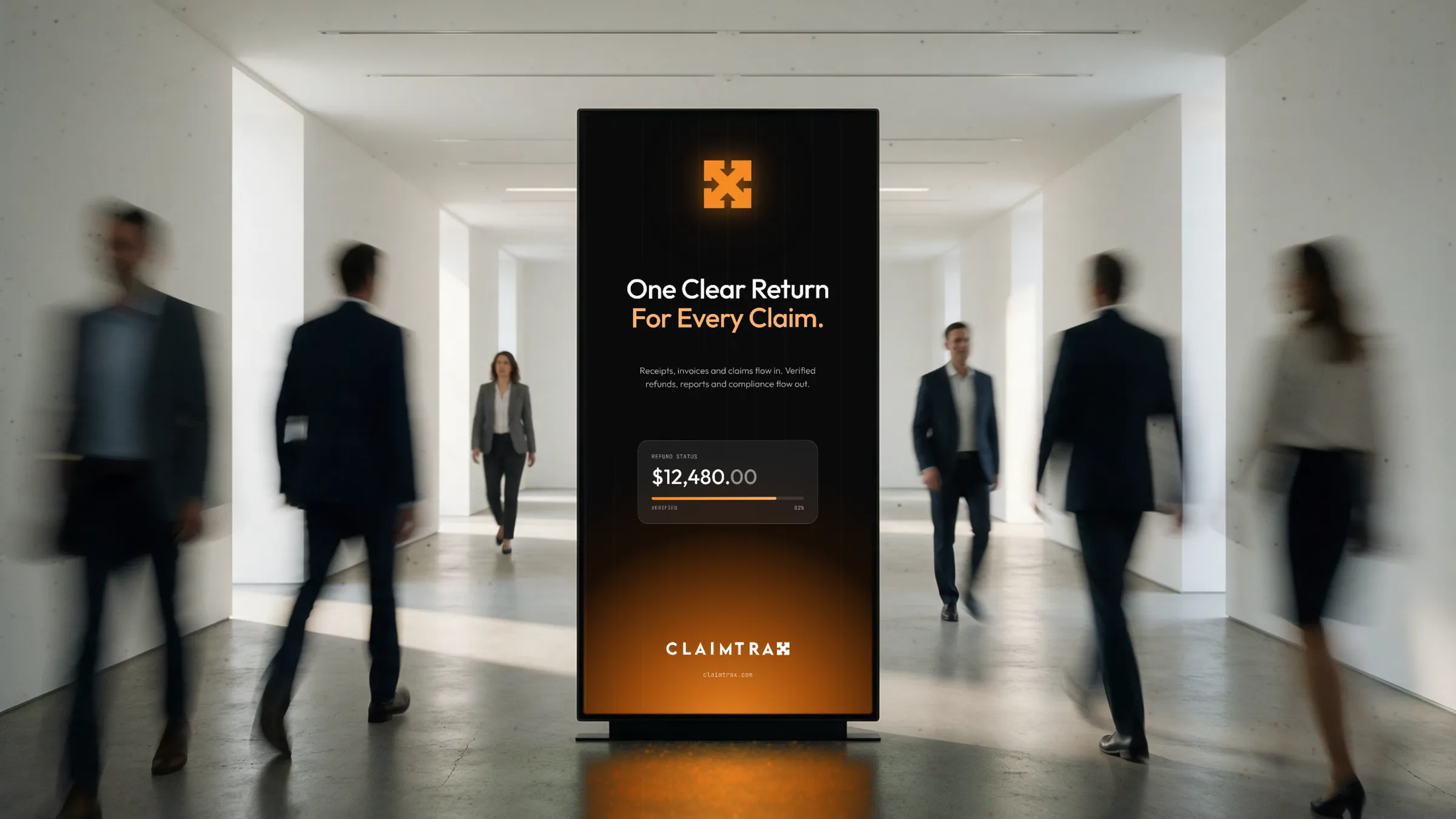 Self-service kiosk in an office lobby