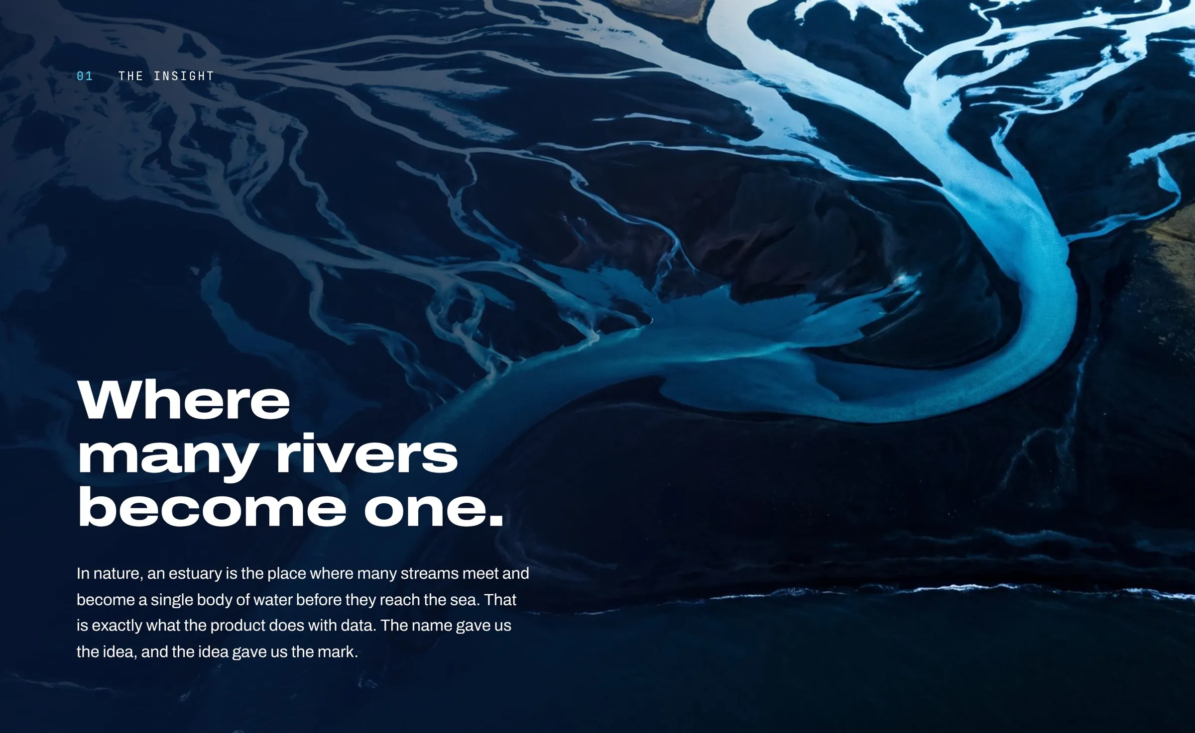 Aerial river delta: where many rivers become one