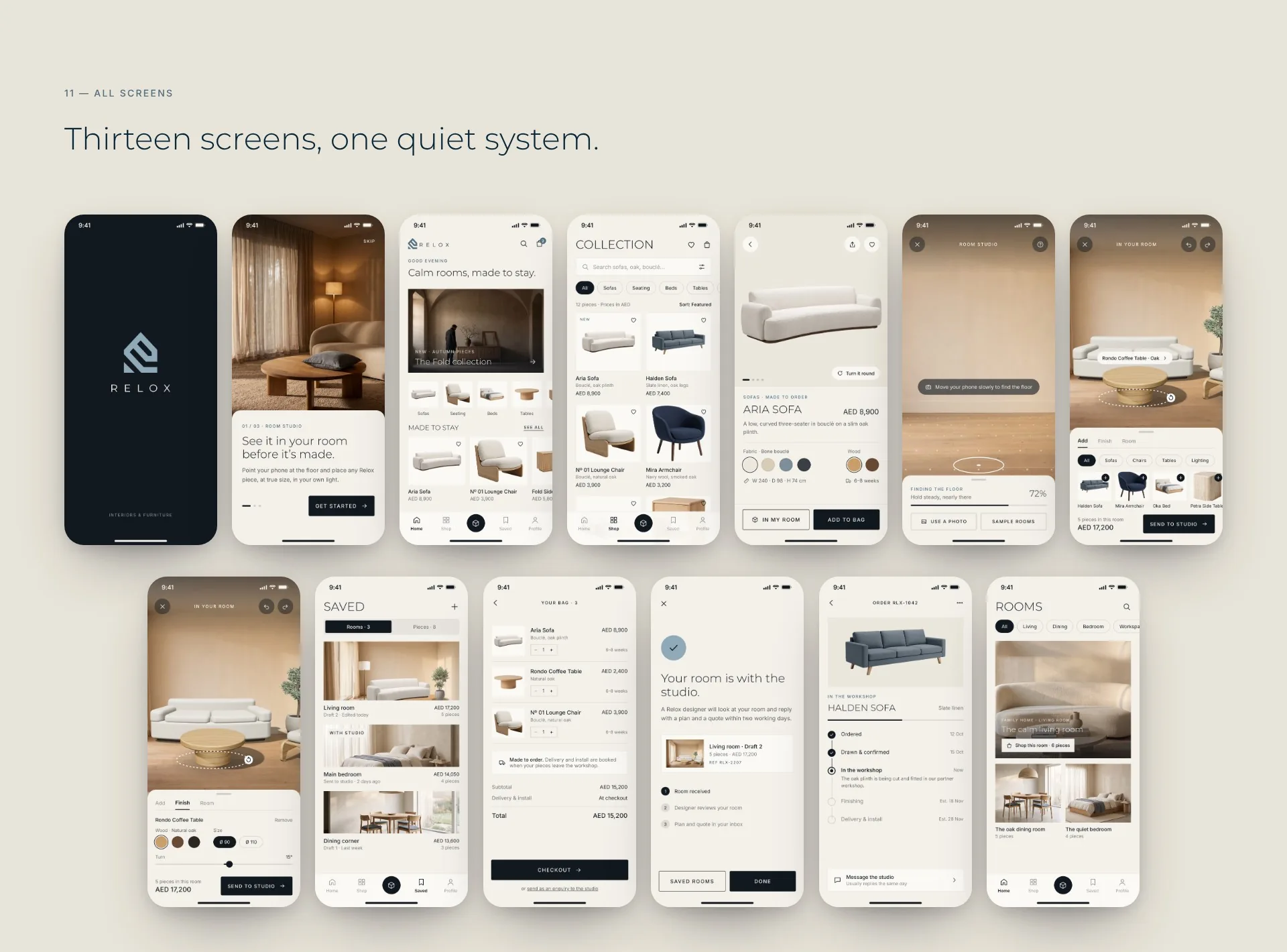 Thirteen screens, one quiet system