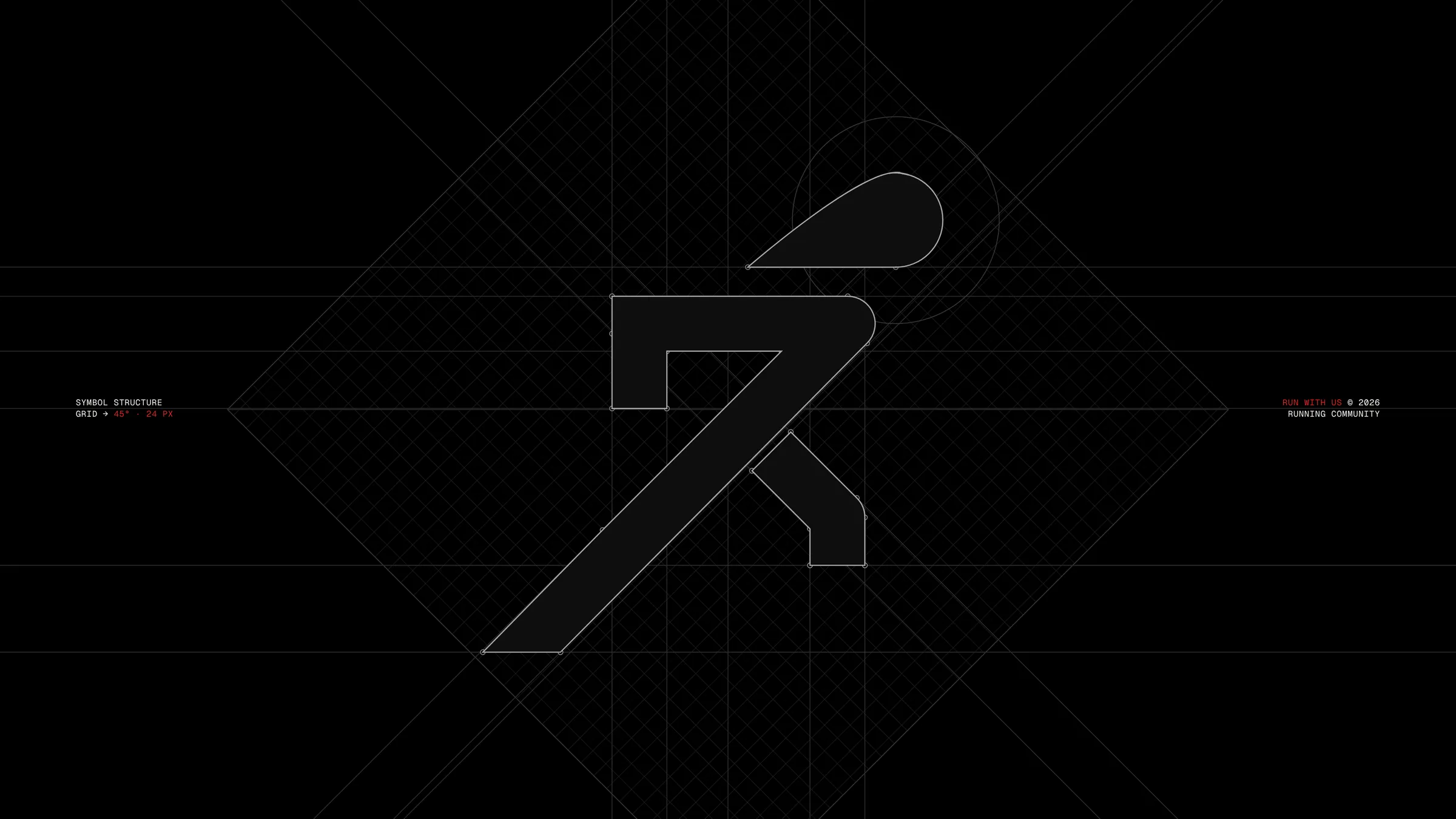 Symbol structure on a 45° grid